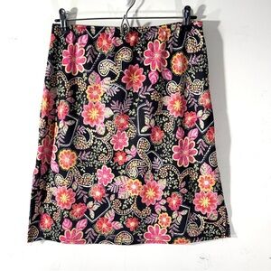 Vintage Y2K Floral Slip Skirt with double slits